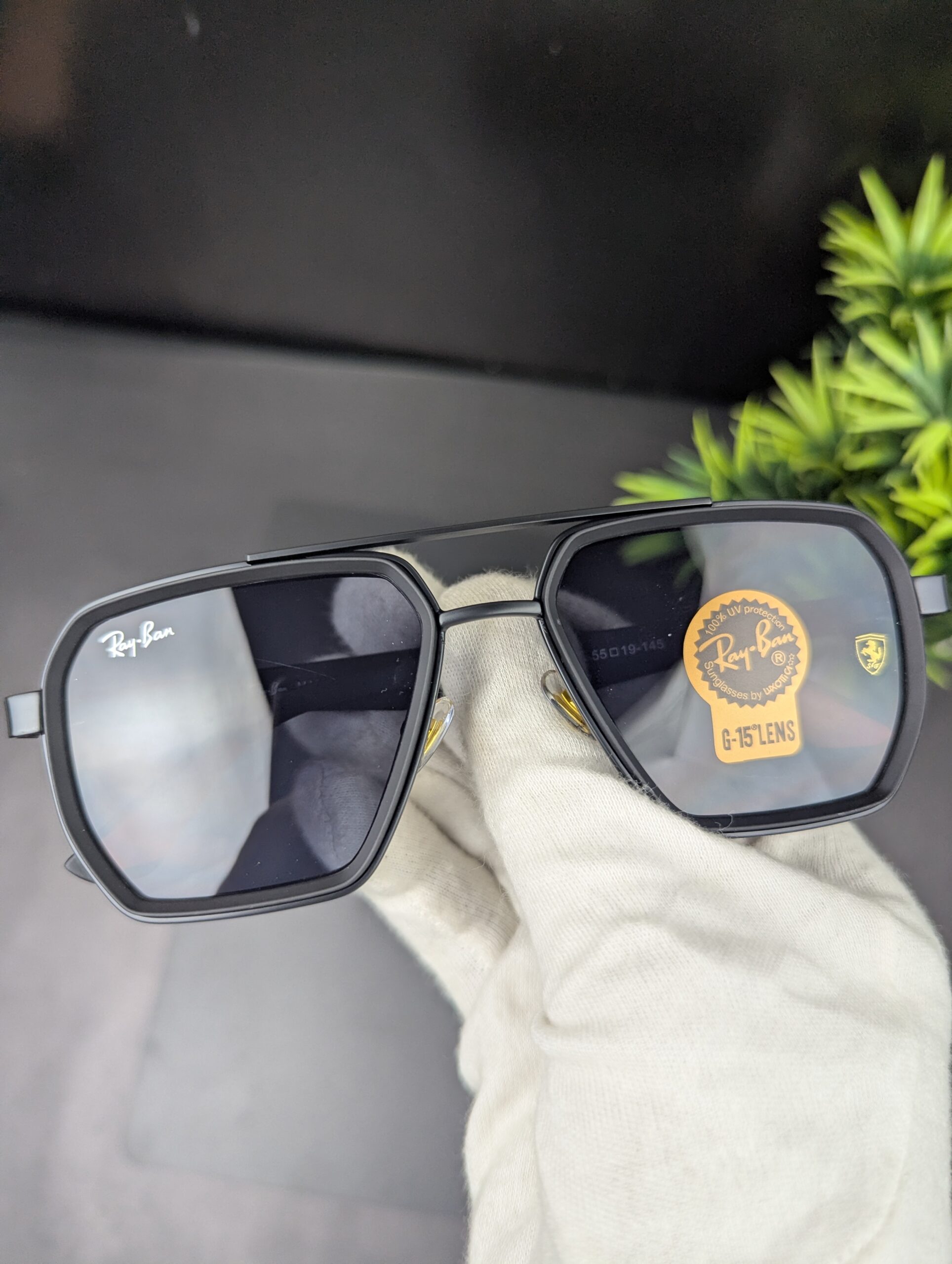 Ray-Ban Scuderia Ferrari Edition Double Bridge Square Sunglasses