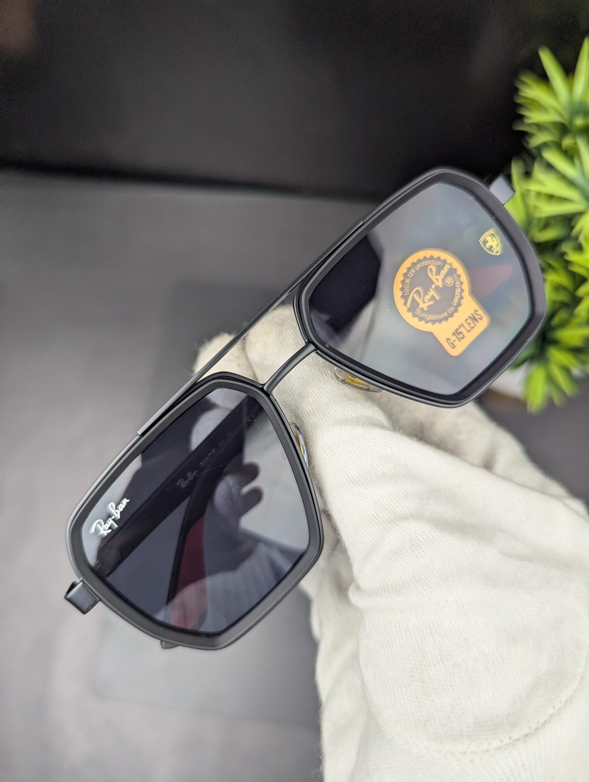 Ray-Ban Scuderia Ferrari Edition Double Bridge Square Sunglasses - Image 3