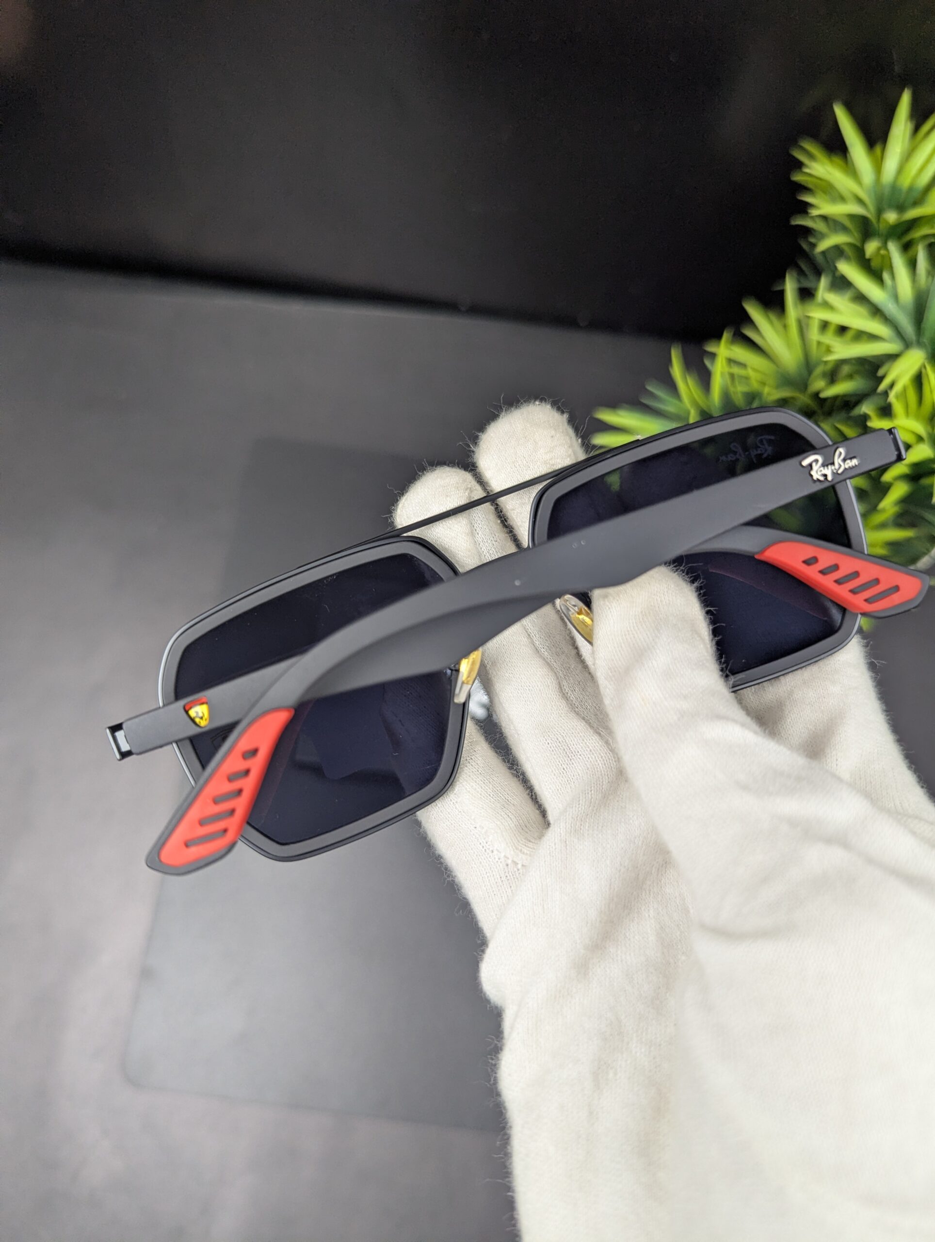 Ray-Ban Scuderia Ferrari Edition Double Bridge Square Sunglasses - Image 4