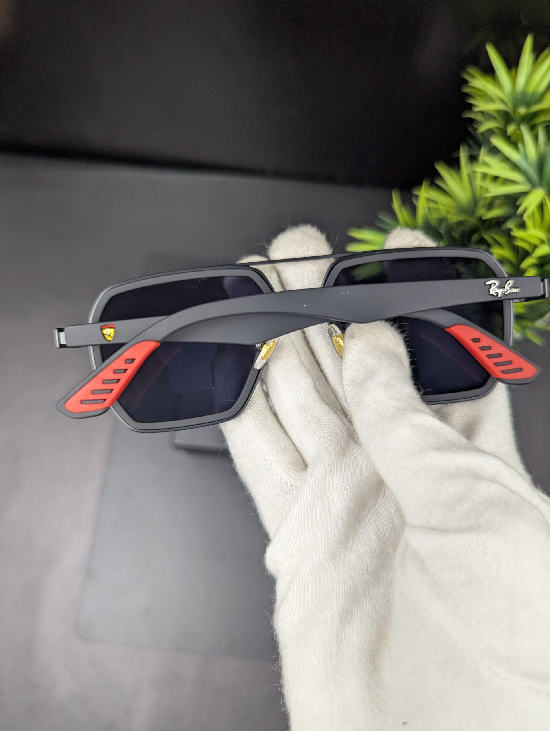 Ray-Ban Scuderia Ferrari Edition Double Bridge Square Sunglasses - Image 6