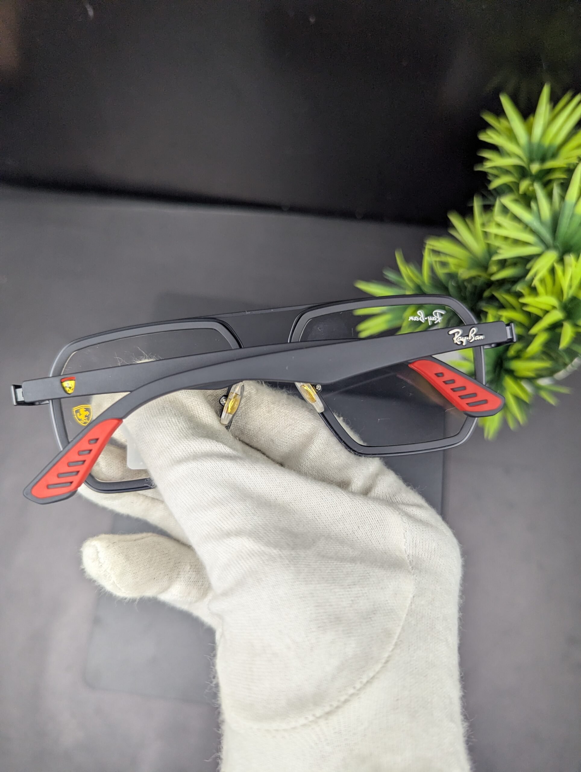 Ray-Ban Scuderia Ferrari Edition Double Bridge Square Sunglasses (Clear Lens / Eyeglasses) - Image 5