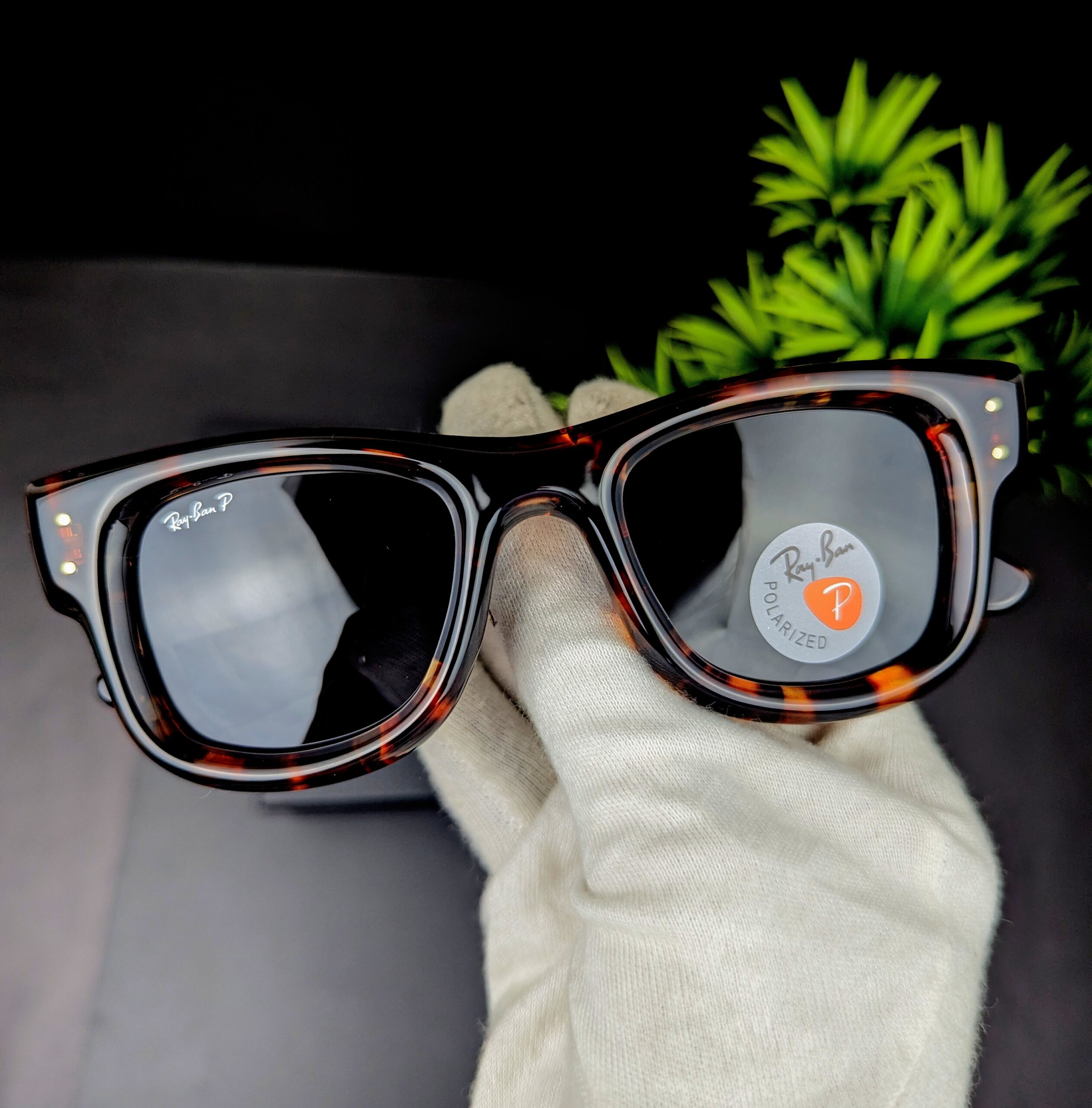 Ray-Ban Square Polarized Sunglasses - Tortoise Frame