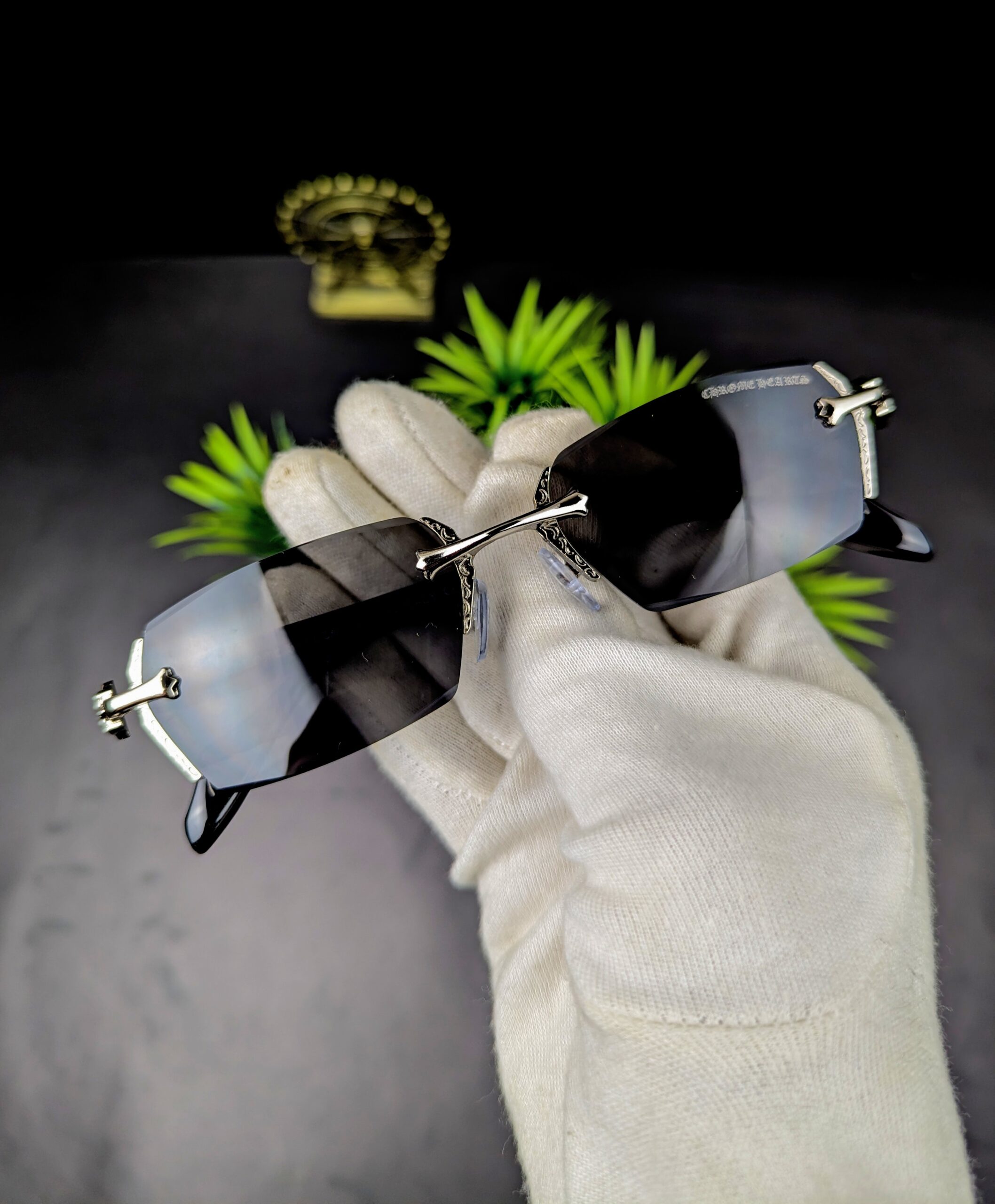 Chrome Hearts Luxury Rimless Gradient Sunglasses for Men & Women